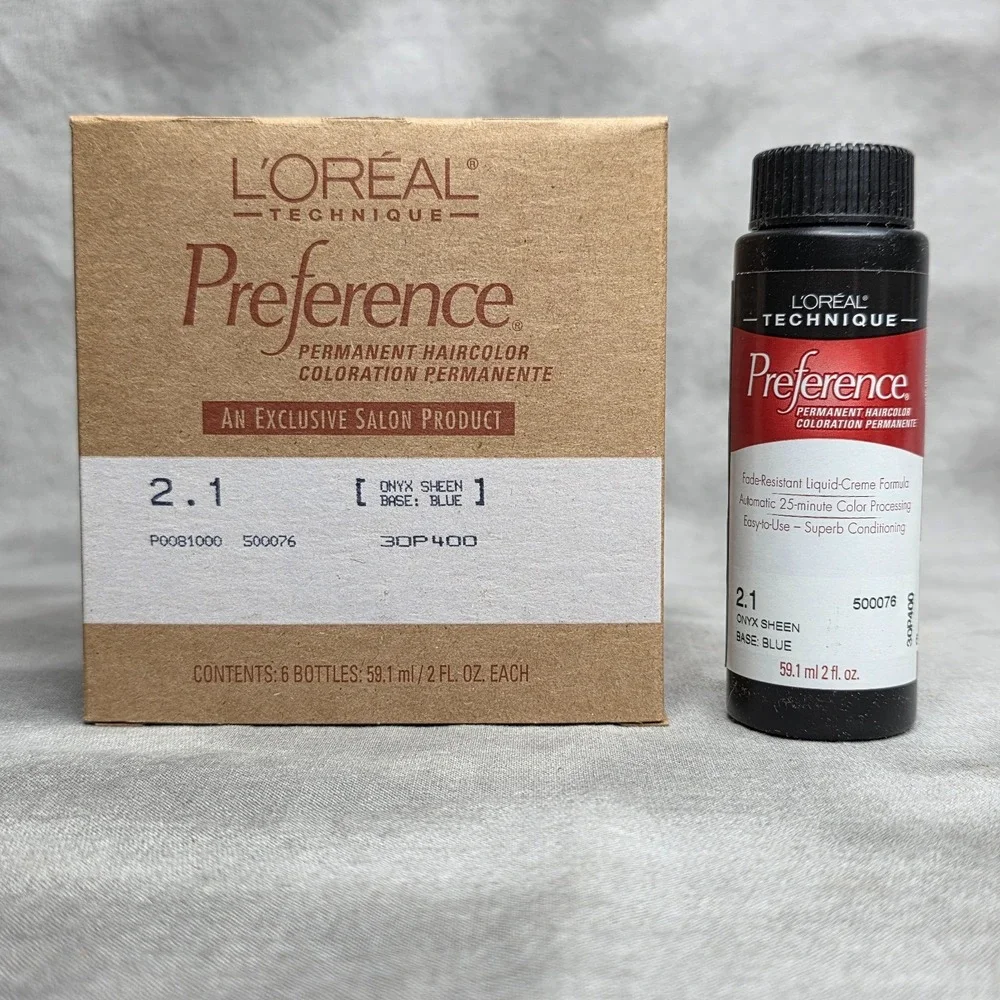 Loreal Preference 2.1 ONYX SHEEN Hair Color - FULL BOX of 6 -‎ 2 oz ea